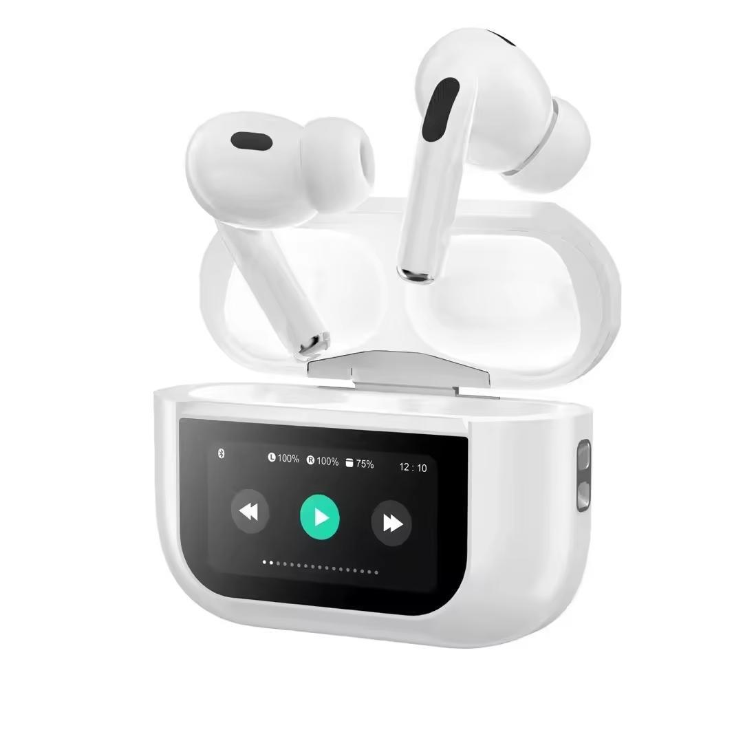 A9 pro Touch Screen ANC Wireless Headset TWS Noise Cancelling Earbud Bluetooth Headphone 5.4 Support APP orignal airpods pro - Muze - Tech