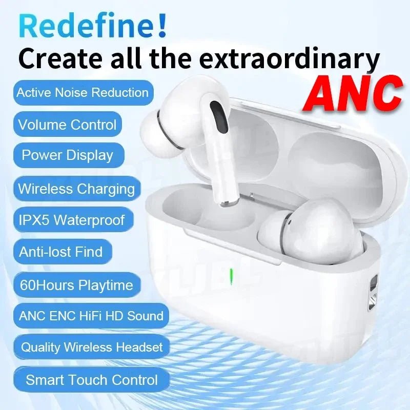 AirPods_Pro Wireless Earbuds Bluetooth 5.0, Super Sound Bass, Charging Case and Extra Ear - Buds, Pop - Up Feature Compatible with All Devices - Muze - Tech