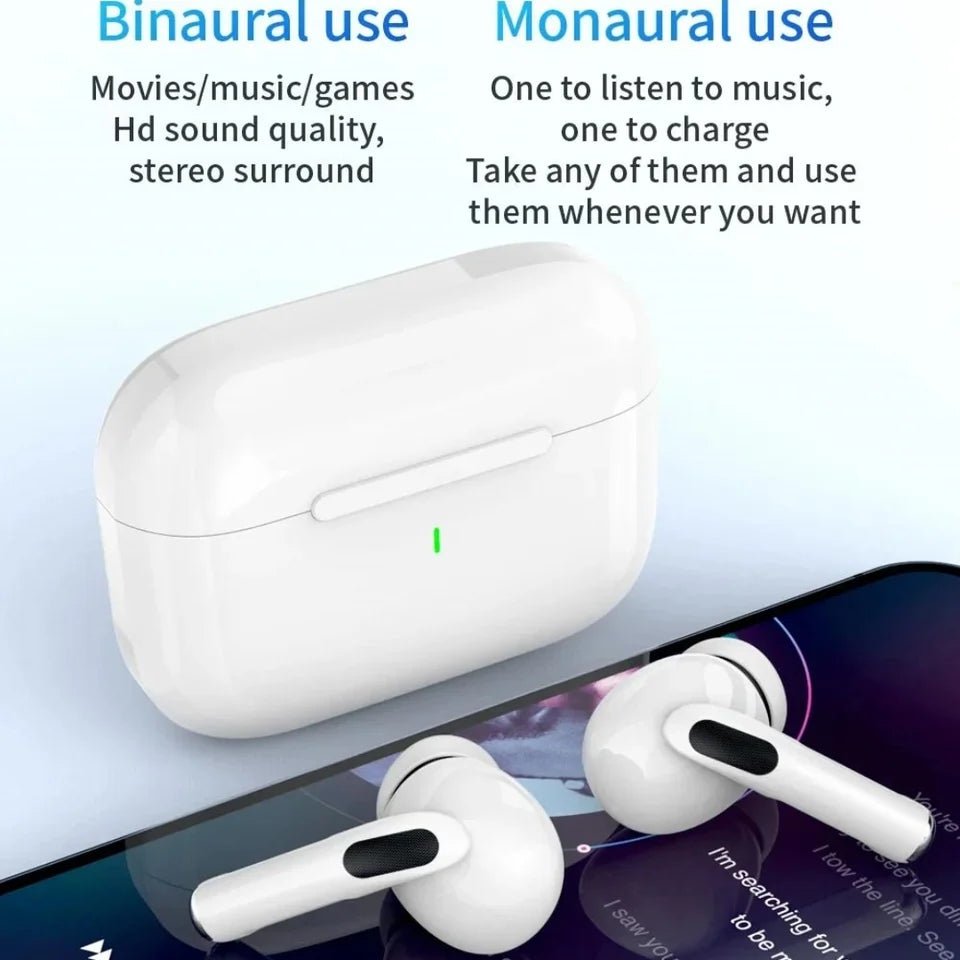 AirPods_Pro Wireless Earbuds Bluetooth 5.0, Super Sound Bass, Charging Case and Extra Ear - Buds, Pop - Up Feature Compatible with All Devices - Muze - Tech